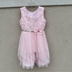 Girls Jona Michelle Pink Floral Tulle Party Dress